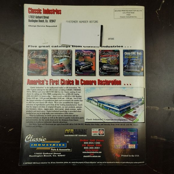 1999 Camaro Parts & Accessories Catalog 1967-1999 Classic Industries - Picture 2 of 2